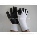 White Nylon Black PU Glove (DPU416)